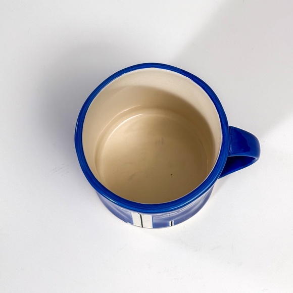 EUC Anthropologie Monogram Letter L Initial Blue Hand Painted Tea Cup Coffee Mug - Picture 4 of 5